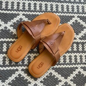 Ugg premium leather slides; worn once